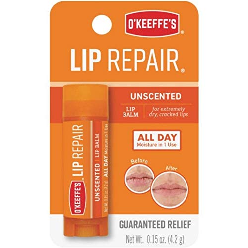 Product Cover O'Keeffe's Unscented Lip Repair Lip Balm for Dry, Cracked Lips, Stick, (Pack of 2)