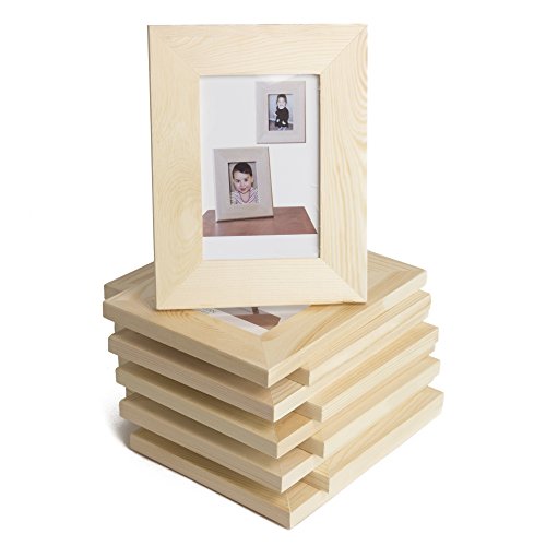 Product Cover Wood Unfinished Photo Picture Frames 5x7 Inches Great for DIY Kid's Craft Projects Set of 10