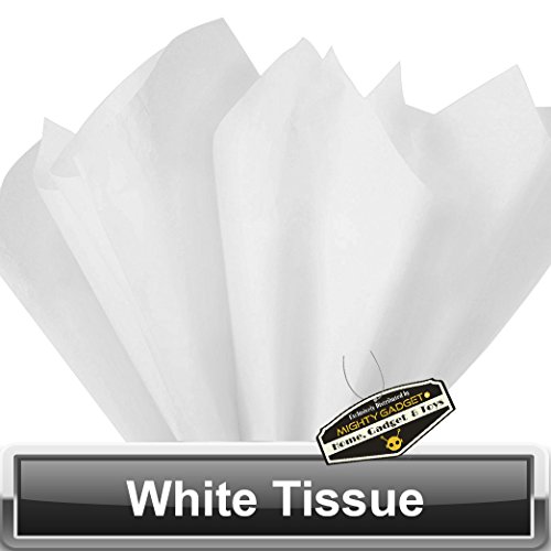 Product Cover 100 Pack x Mighty Gadget (R) Super White Colored Tissue Paper Sheets 15