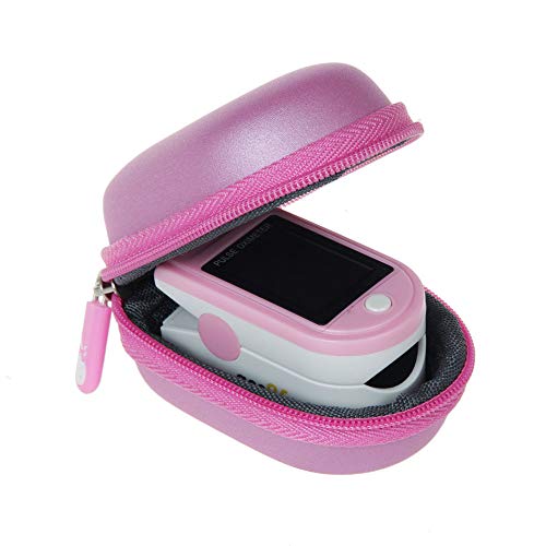 Product Cover Hermitshell Travel Case Fits Acc U Rate/Zacurate/Innovo Deluxe/Santamedical/Deluxe Blood Oxygen Saturation Monitor (Pink)