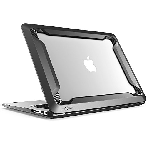 Product Cover Macbook Air 13 Case, NexCase [Heavy Duty] [Dual Layer] Hard Case Cover with TPU Bumper for Apple Macbook Air 13 Inch (A1466 / A1369), Not Compatible 2018 MacBook Air 13 Inch (Black)