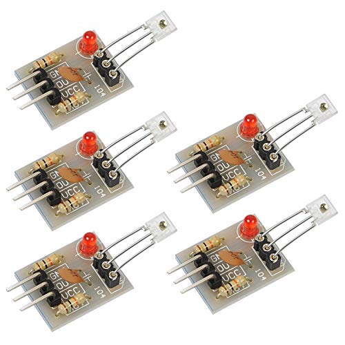 Product Cover Icstation 5V Laser Receiver Sensor Module for Arduino, High Level Output, Work with Relay Switch, Non-Modulator(Pack of 5)