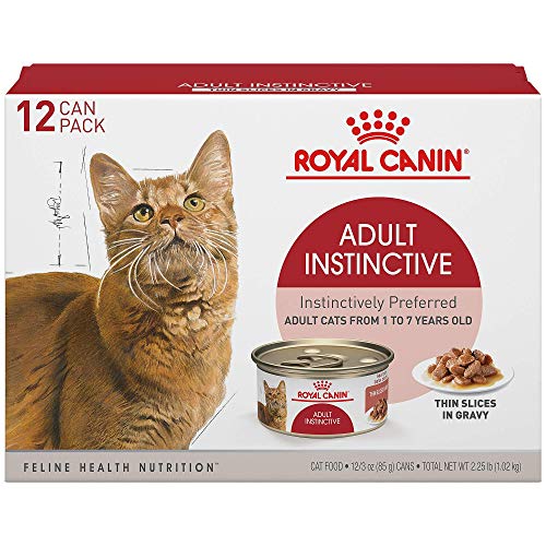 Product Cover Royal Canin Feline Health Nutrition Adult Instinctive Thin Slices in Gravy Canned Cat Food (12 Pack), 3 Oz