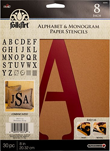 Product Cover FolkArt 50316 Stencil Paper, Alphabet & Monogram Serif 8
