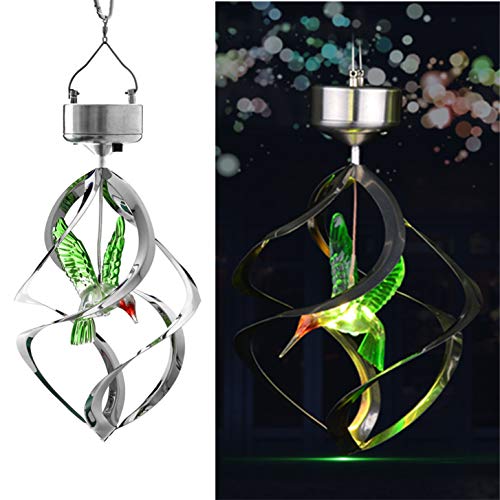 Product Cover AGPtek Hummingbird Win Wind Chime Color Changing Solar Hanging Lights Xmas Gifts for Decor Home Garden Patio Yard Indoor Outdoor