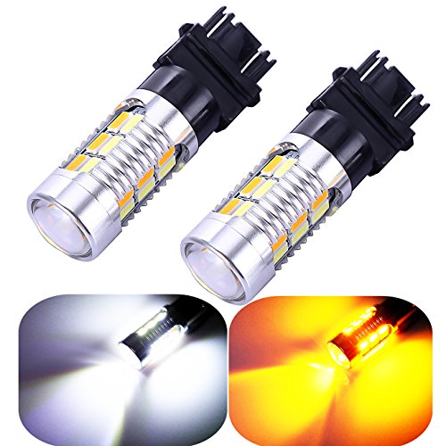 Product Cover 3157 3057 3357 4157 Turn Signal White Yellow Amber Switchback Led Light Bulbs 22 SMD with Projector, for Standard Socket, Not CK, Pair of 2