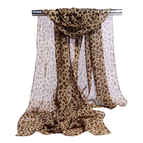 Product Cover GERINLY Silk Hair Scarf Animal Print Leopard Neck Scarf Summer Neckerchief for Women