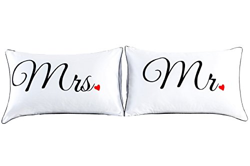 Product Cover Couples Pillowcases for Girlfriend Boyfriend,Cute, Wedding Gift, 19x29Inch (17)
