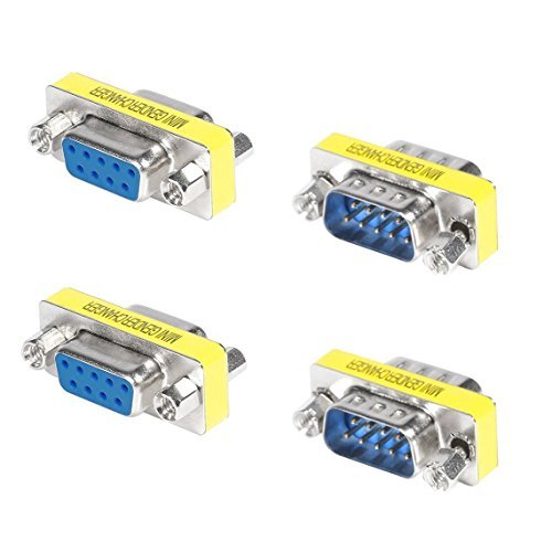 Product Cover Top-Longer Data 9 Pin 2 Male to Male 2 Female to Female Serial RS232 Gender Changer Adapter Pack of 4 Gender Changer 9 Pin