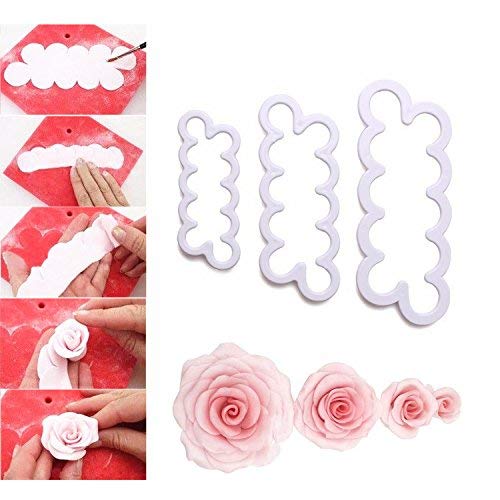 Product Cover 3D Rose Petal Flower Cake Cutter Fondant Icing Tool Sugarcraft Decorating Mould (KT0102)