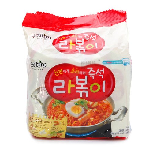 Product Cover [Korean Noodle] Paldo Immediate Stir-fried Rice Cake with Ramen Noodles 145g(Pack of 4) 팔도 즉석 라볶이