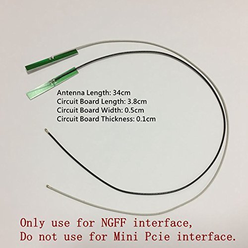 Product Cover PORJET: A Pair of Ipex Mhf4 2.4/5g Wifi NGFF M.2 Antennas use for AC 7260 7265 8260 Ngff Card