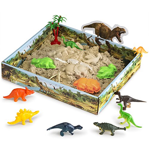 Product Cover CoolSand 3D Sandbox - Dino Discovery Edition - Set Includes: 1 Pound Moldable Indoor Play Sand, Shaping Molds, Dinosaur Figures and 3D Tray
