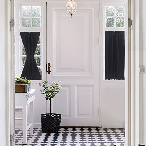 Product Cover Aquazolax Thermal Blackout Door Window Curtains Panels Functional - 1 Piece, 25 by 40 Inch, Black by Aquazolax