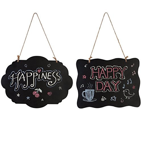 Product Cover ULTNICE Chalkboard Sign Double-Sided Message Board with Hanging String - 2 Pack