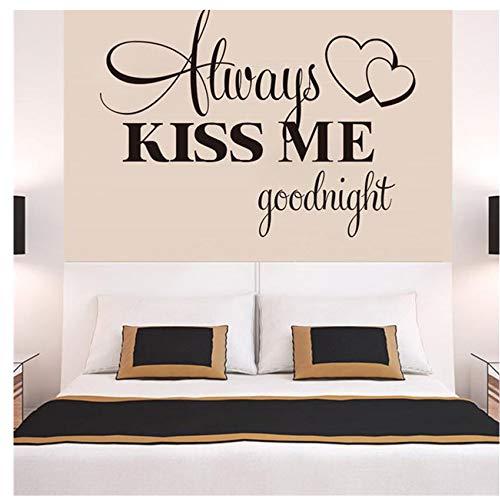 Product Cover 2018 Hot Selling Wall Stickers,Ikevan Always Kiss Me Goodnight Wall Sticker PVC Decal Home Bedroom Living Room TV Setting Wall Sticker Romance Home Decoration 57x42cm