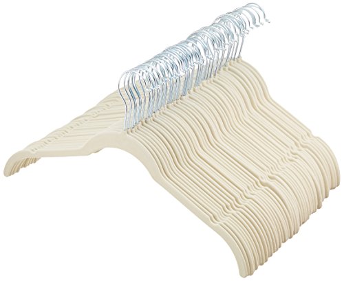 Product Cover AmazonBasics Velvet Shirt/Dress Hangers, 50-Pack, Ivory