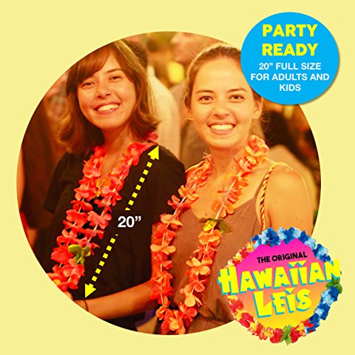 Product Cover Flag & Eagle Hawaiian Leis Luau Party Supplies: Premium Quality Soft Feel Fabric - Juicy Color Flower Lei Design - Set Of 30 Tropical Necklaces - The Original Quality Leis