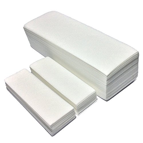 Product Cover New Begin Salon Quality Non-Woven Wax Strips - Facial and Full Body Sizes Available, 200 Wax Strips (100 Small,100 Large)