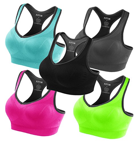 Product Cover FITTIN Racerback Sports Bras for Women- Padded Seamless High Impact Support for Yoga Gym Workout Fitness