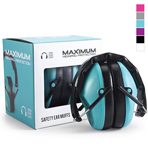 Product Cover Pro For Sho 34dB Shooting Ear Protection - Special Designed Ear Muffs Lighter Weight & Maximum Hearing Protection - Standard Size, Teal