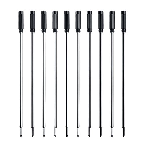 Product Cover 4.5 in (11.6cm) Replaceable Ballpoint Pen Refills Specially for ChaoQ Slim Series Stylus Pens (Pack of 10, Black Ink)