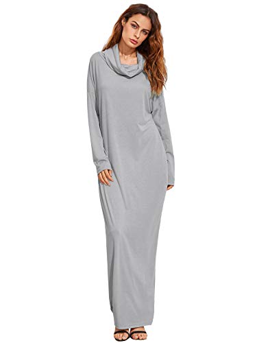 Product Cover Verdusa Women's Casual Long Sleeve Cowl Neck Shift Long Maxi Dress with Pocket