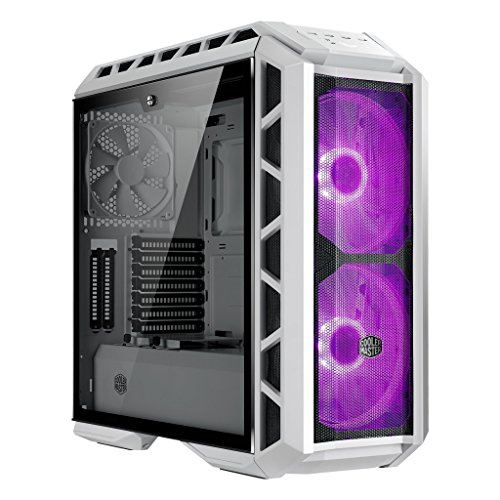Product Cover Cooler Master MasterCase H500P Mesh White ATX Mid-Tower w/ Front Mesh Ventilation, 2x 200mm RGB Fans, Tempered Glass Side Panel & 2x Vertical GPU Card PCI Slots