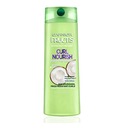 Product Cover Garnier Fructis Curl Nourish Sulfate-Free and Silicone-Free Shampoo Infused with Coconut Oil and Glycerin, System for 24 Hour Frizz-Resistant Curls, 12.5 fl. oz., Packaging May Vary