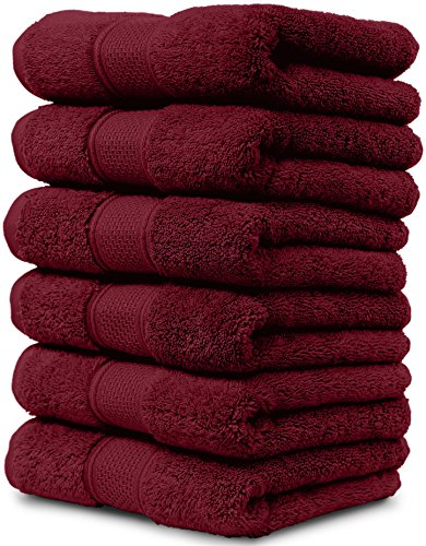 Product Cover 6 Piece Hand Towel Set. 2017(New Collection). Premium Quality Turkish Towels. Super Soft, Plush and Highly Absorbent. Set Includes 6 Pieces of Hand Towels. by Maura (Hand Towel - Set of 6, Burgundy)