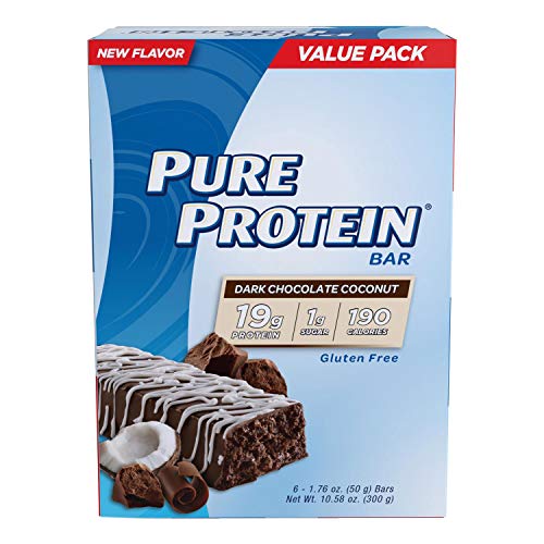 Product Cover Pure Protein Bars, High Protein, Nutritious Snacks to Support Energy, Low Sugar, Gluten Free, Dark Chocolate Coconut, 1.76oz, 12 Pack