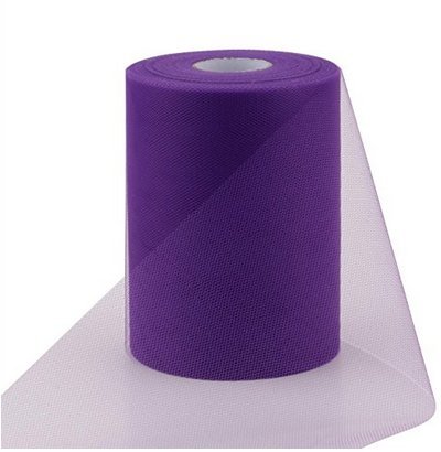 Product Cover ASIBT 6 Inch x 100 Yards Tulle Roll Spool Fabric Table Runner Chair Sash Bow Tutu Skirt Sewing Crafting Fabric Wedding Party Gift Ribbon (Purple)
