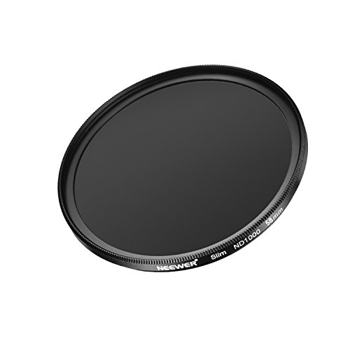 Product Cover Neewer Slim 58MM Neutral Density ND 1000 Camera Lens Filter 10 Stop Optical Glass and Matte Black Flame for Lens with 58MM Thread Size, Ideal for Wide Angle Lenses