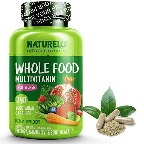Product Cover NATURELO Whole Food Multivitamin for Women - Natural Vitamins, Minerals, Raw Organic Extracts - Best Supplement for Energy and Heart Health - Non GMO - 240 Vegan Capsules