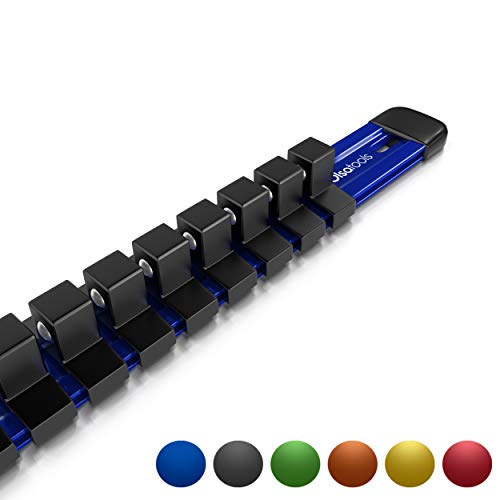 Product Cover Olsa Tools 3/8-Inch Drive Aluminum Socket Organizer | Premium Quality Socket Holder (Blue)