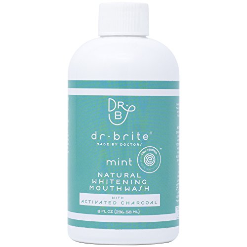 Product Cover Dr. Brite Mint Whitening Mouthwash | Whitens with Activated Charcoal | Vegan + Made with Natural and Nourishing Ingredients | Alcohol Free | Promotes Healthy Gums | Eliminates Bad Breath