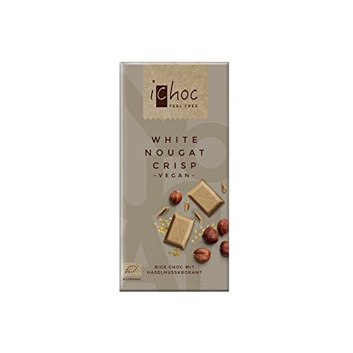 Product Cover iChoc VEGAN White Nougat Crisp - (Hazelnut Crisps) Rice Choc (White Nougat Crisp)