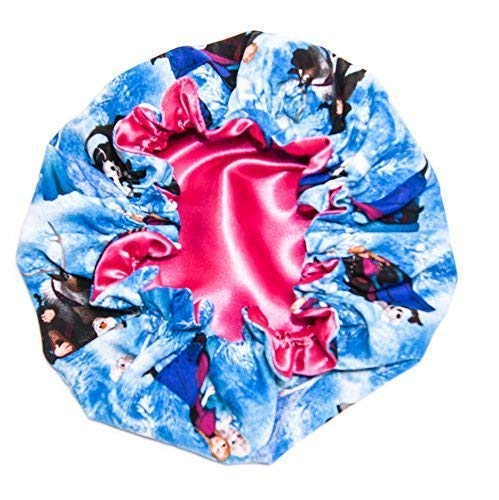 Product Cover Royal Sensations Characters NEWBORN (FROZEN & FUCHSIA lined) HANDCRAFTED Reversible Satin Bonnet will fit All