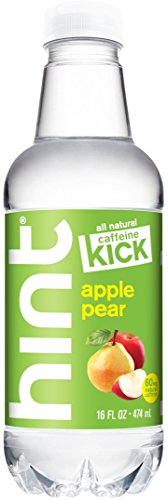 Product Cover Hint Kick With Caffeine Water, Apple Pear, (Pack of 12) 16 Ounce Bottles, Caffeinated Water, Apple Pear infused, Zero Sugar, Zero Calories, Zero Sweeteners, Zero Artificial Flavors