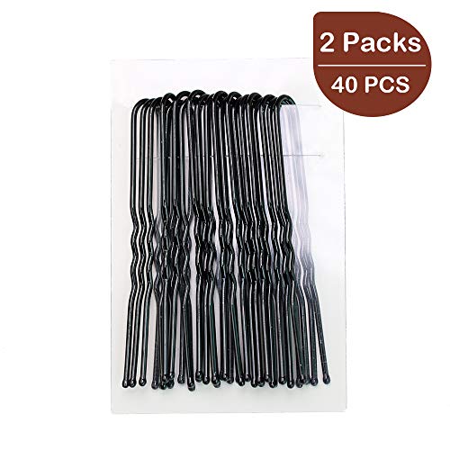 Product Cover Wenobby 40 Black Bobby Pins,Hair Pins Hair Clips - For Buns Updo Ponytail Roller Curl Styling