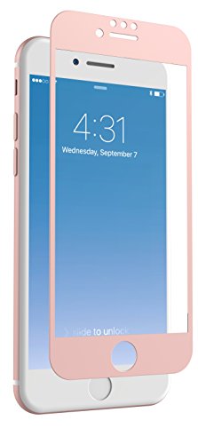 Product Cover ZAGG InvisibleShield Glass + Luxe Screen Protector for Apple iPhone 8, iPhone 7, iPhone 6s, iPhone 6 - Extreme Impact and Scratch Protection - Rose Gold