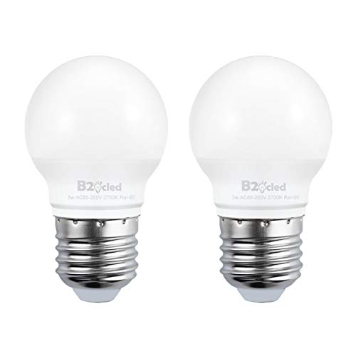 Product Cover B2ocled LED Light Bulb,3W（25 Watt Equivalent） A15 Lamp Warm White 2700K Non-Dimmable, E26/E27 Base for Home Lighting Decorative, CRI90+, 240-Lumen, 2-Pack