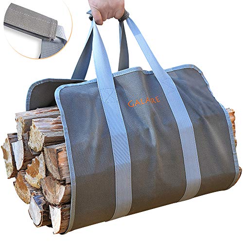Product Cover GALAFIRE Wood Carrier for Firewood with Handles, Canvas Firewood Sling Premium Quality Foldable 16oz Heavy Log Tote