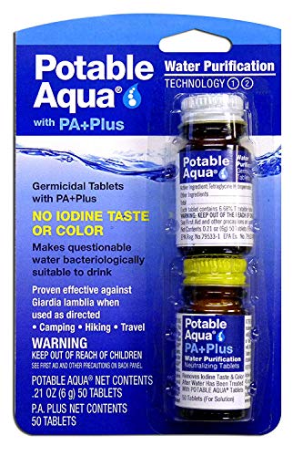 Product Cover Potable Aqua Water Purification Tablets with PA Plus - For Camping and Emergency Drinking Water