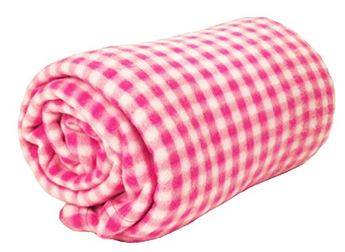 Product Cover World's Best 4320 PK Cozy-Soft Microfleece Travel Blanket, Gingham Pink, Pack of 1,