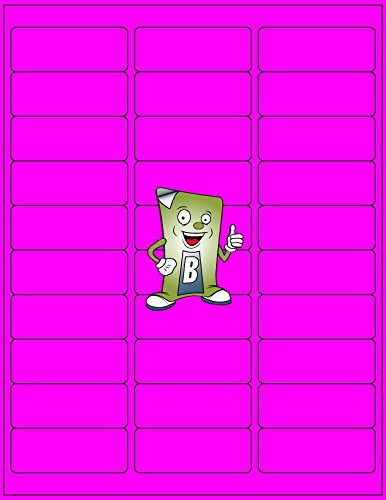 Product Cover Fluorescent FBA and Word Compatible Size Address Labels. Blank Labels Brand Ink Jet and Laser Guaranteed. Made in USA (Fluorescent Pink)