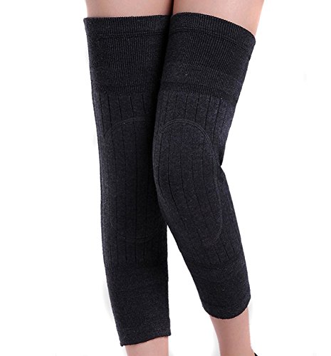 Product Cover Unisex Thicken Elastic Wool Cashmere Knee Warmers Leg Warmers Knee Protector Knees Brace Support Sleeve Kneepads for Women Men Keep Warm in Cold Weather,Black