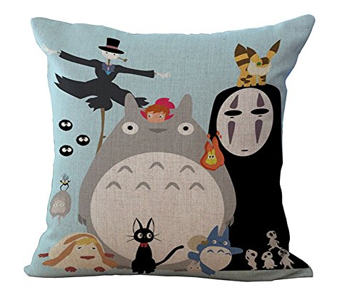 Product Cover HomeTaste Cute Totoro Decorative Linen Throw Pillow Cover 18x18