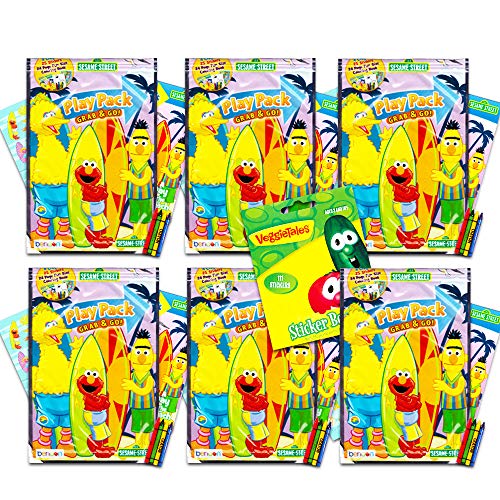 Product Cover Sesame Street Elmo Ultimate Party Favors for Toddlers Kids Bundle -- 6 Sets with Stickers, Coloring Books and Crayons (Party Supplies)