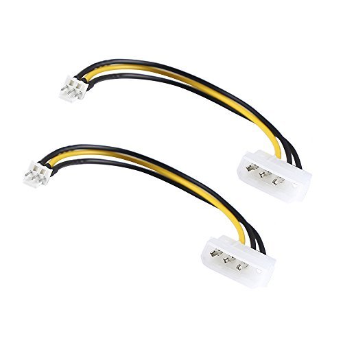 Product Cover Electop 2 Pack 3-Pin ATX Fan to 4-Pin Molex Connector Cable Fan Power Adapter Cable